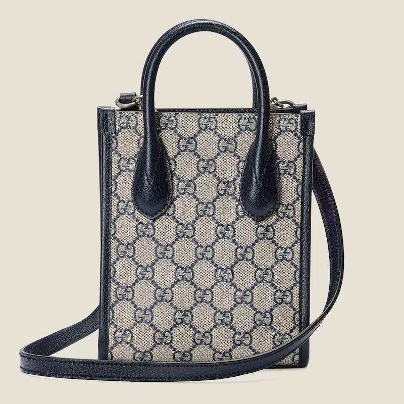 Túi Gucci Mini Tote Bag With Interlocking G Nam Màu Da Xanh