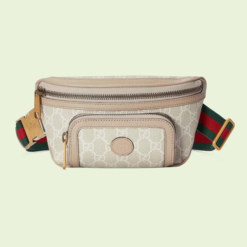 Túi Gucci Belt Bag With Interlocking G Nam Màu Da Trắng