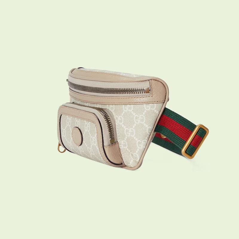 Túi Gucci Belt Bag With Interlocking G Nam Màu Da Trắng