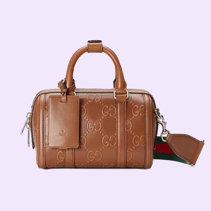 Túi Gucci Gg Embossed Mini Duffle Bag Nam Màu Nâu