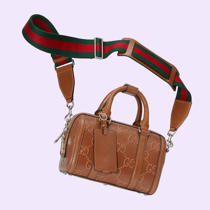 Túi Gucci Gg Embossed Mini Duffle Bag Nam Màu Nâu