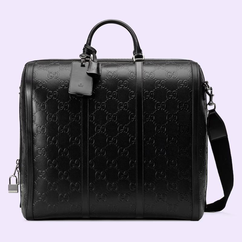 Túi Gucci Gg Embossed Duffle Bag Nam Màu Đen