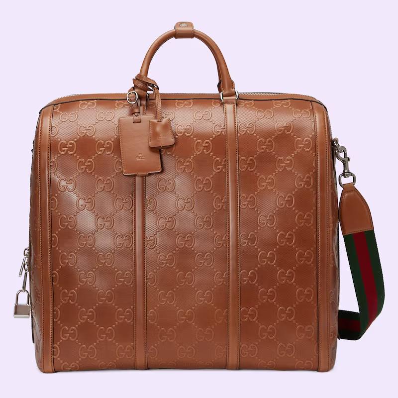 Túi Gucci Gg Embossed Duffle Bag Nam Màu Nâu