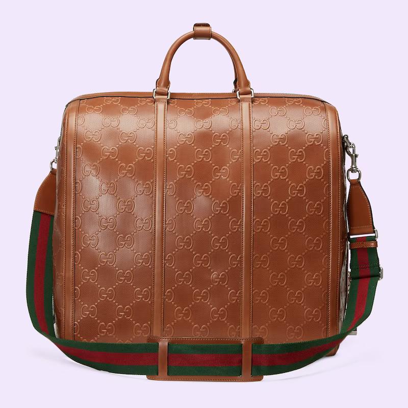 Túi Gucci Gg Embossed Duffle Bag Nam Màu Nâu