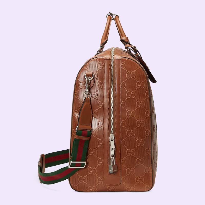 Túi Gucci Gg Embossed Duffle Bag Nam Màu Nâu