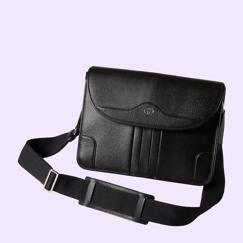 Túi Gucci Crossbody Messenger Bag With Interlocking G Nam Màu Đen 