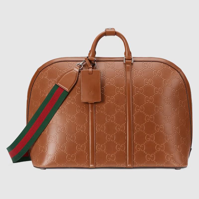 Túi Gucci Gg Embossed Large Duffle Bag Nam Màu Nâu