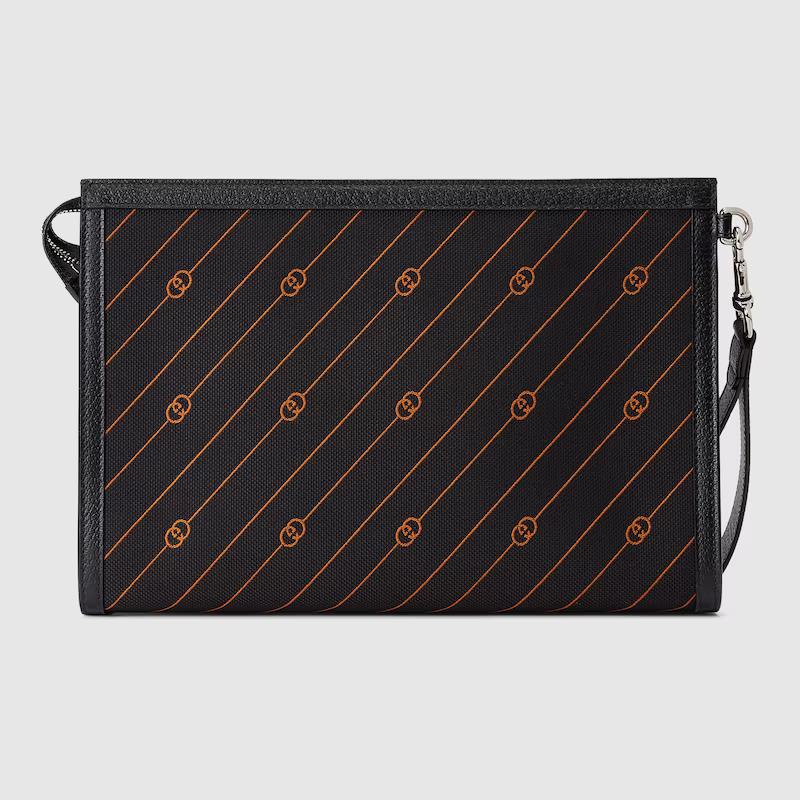 Túi Gucci Interlocking G Pouch Nam Màu Đen Cam