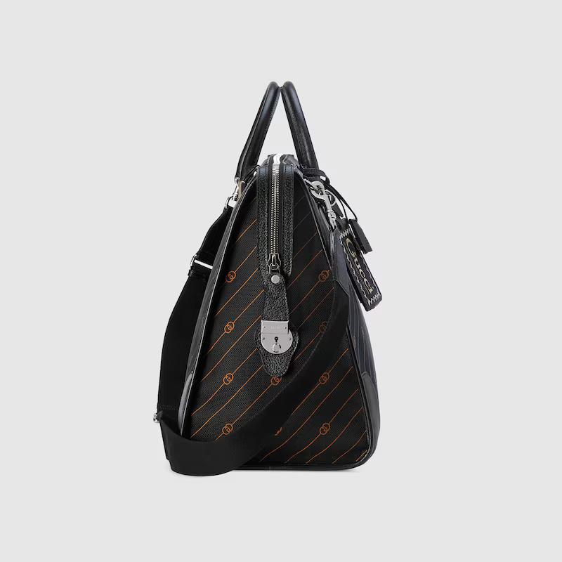 Túi Gucci Interlocking G Jacquard Duffle Bag Nam Màu Đen Cam