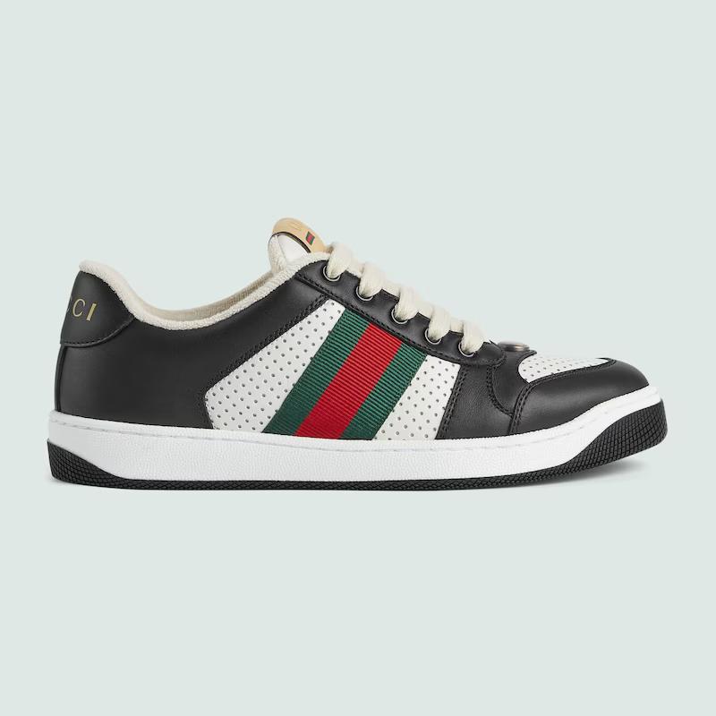 Giày Gucci Screener Sneaker Nữ Đen Trắng