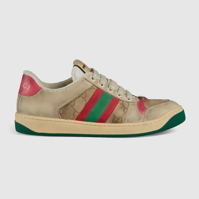 Giày Gucci Screener Leather Sneaker Nữ Xanh Đỏ