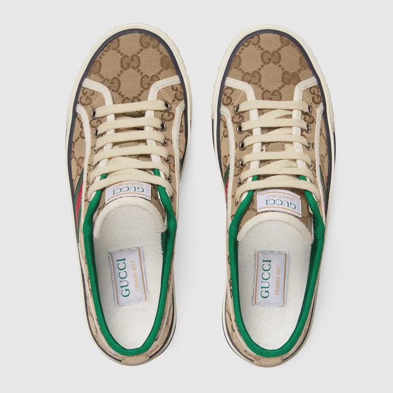 Giày Gucci Gg Gucci Tennis 1977 Sneaker Nữ Nâu Xanh