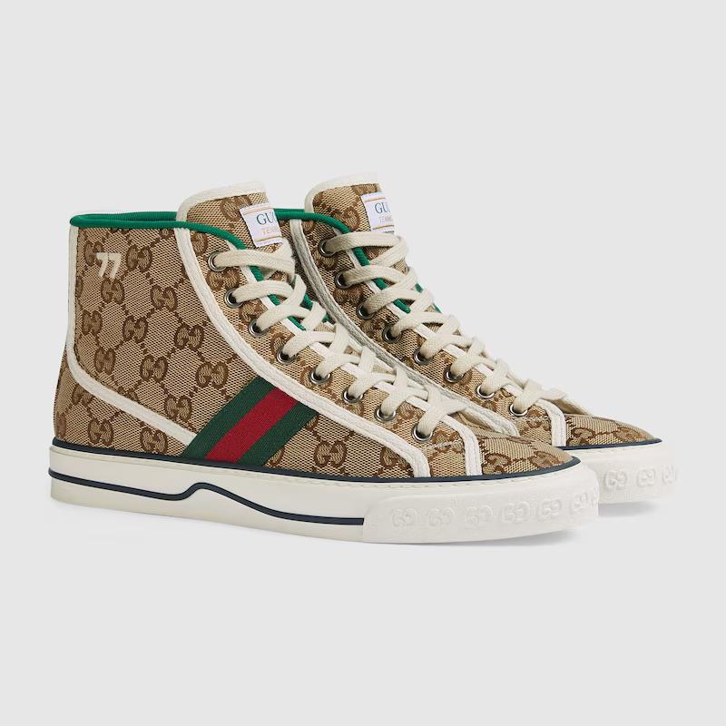 Giày Gucci Tennis 1977 High Top Sneaker Nữ Nâu Xanh