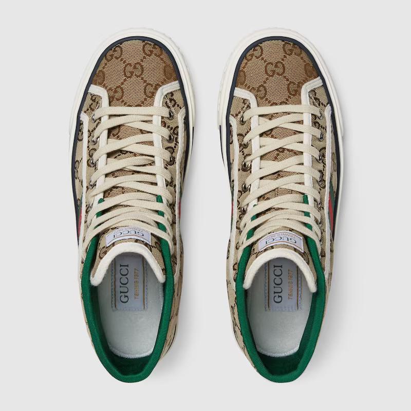 Giày Gucci Tennis 1977 High Top Sneaker Nữ Nâu Xanh