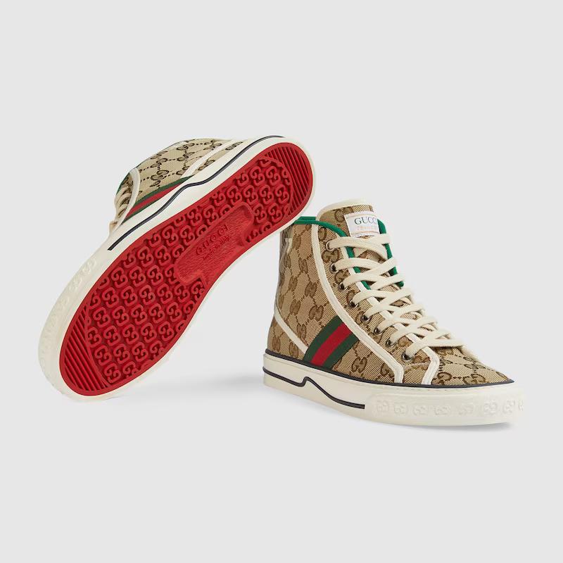 Giày Gucci Tennis 1977 High Top Sneaker Nữ Nâu Xanh