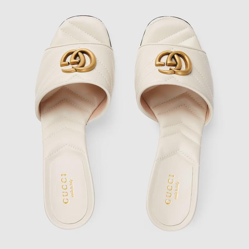 Giày Gucci Double G Slide Sandal Nữ Trắng