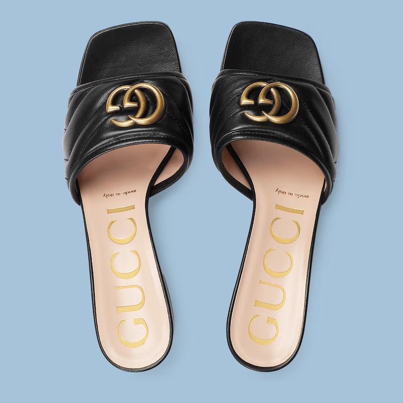 Giày Gucci Double G Slide Sandal Nữ Đen