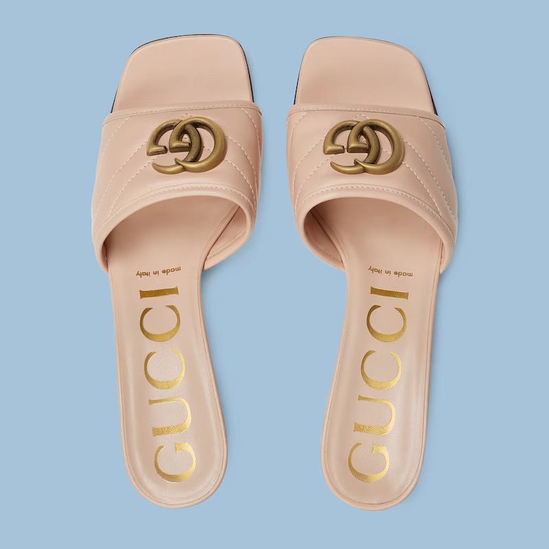 Giày Gucci Double G Slide Sandal Nữ Hồng