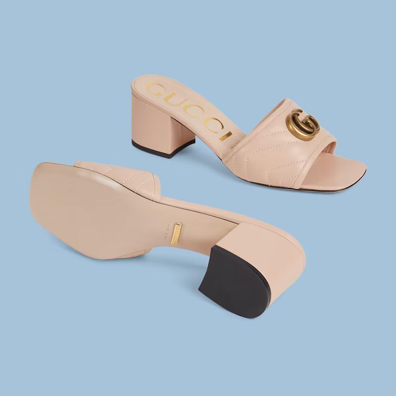 Giày Gucci Double G Slide Sandal Nữ Hồng