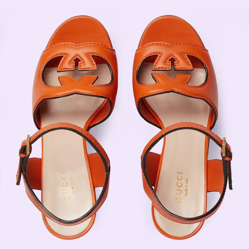 Giày Gucci Interlocking G Sandal Nữ Cam