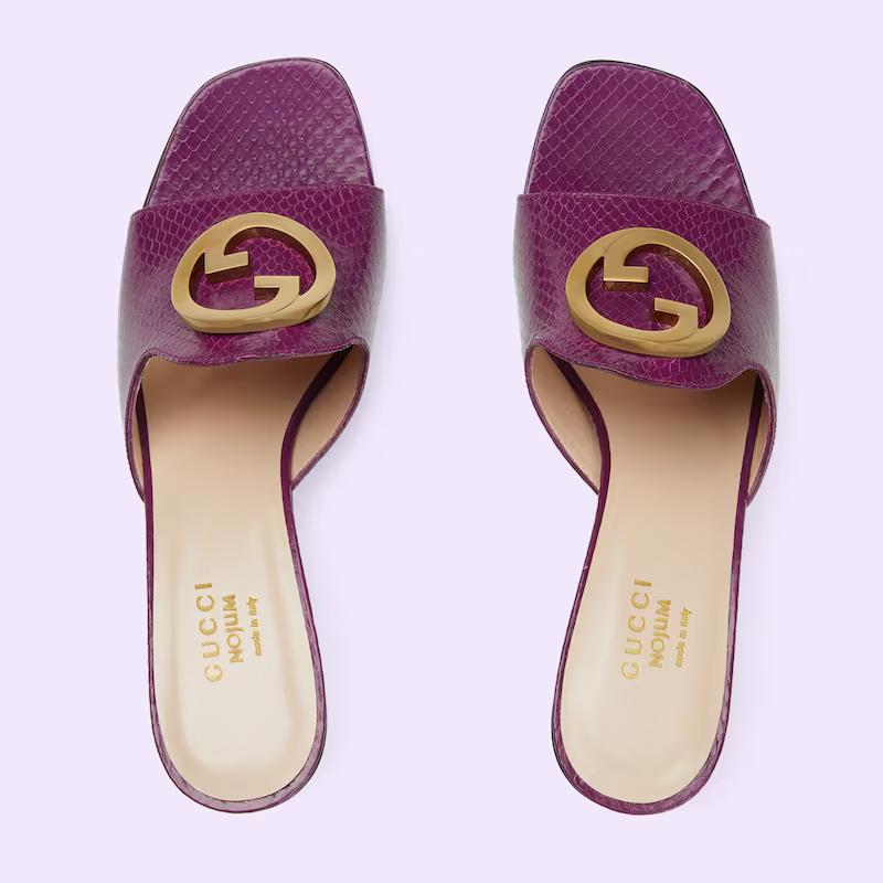 Giày Gucci Nojum Blondie Python Sandal Nữ Tím