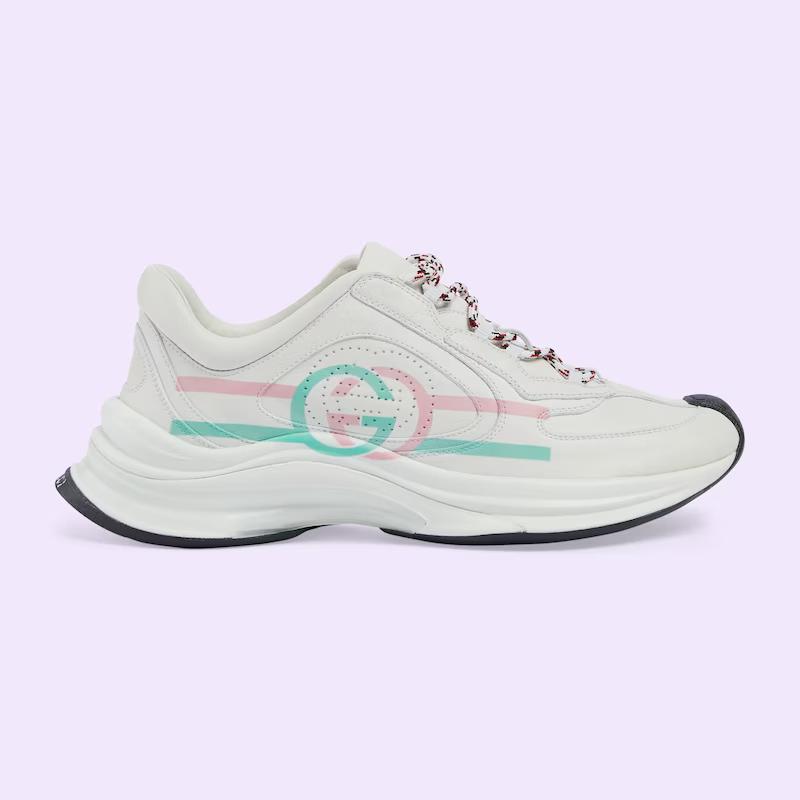 Giày Gucci Run Sneaker Nữ Trắng Hồng