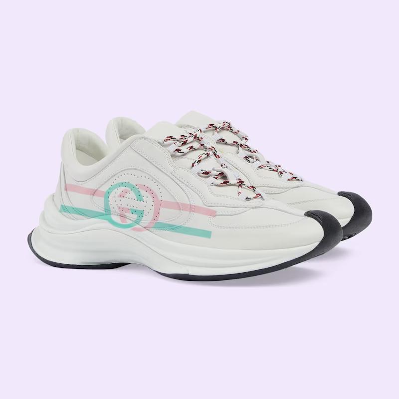 Giày Gucci Run Sneaker Nữ Trắng Hồng