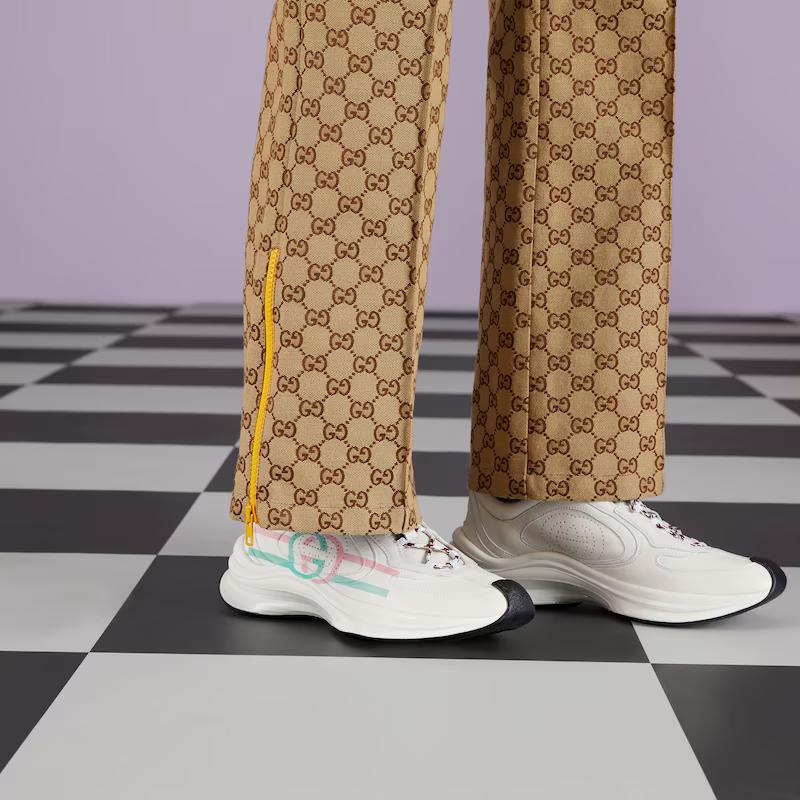 Giày Gucci Run Sneaker Nữ Trắng Hồng