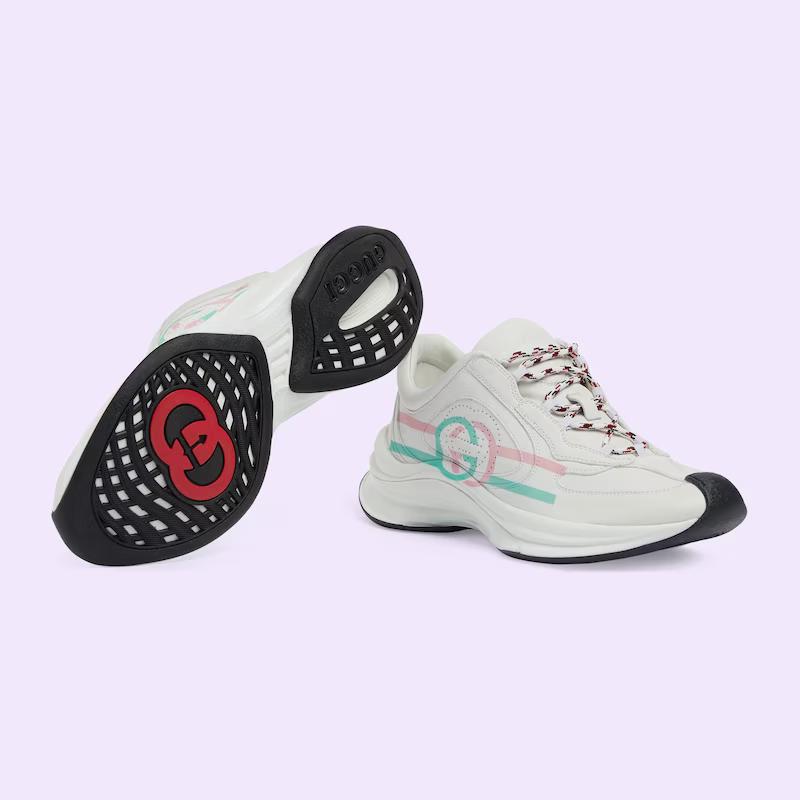 Giày Gucci Run Sneaker Nữ Trắng Hồng