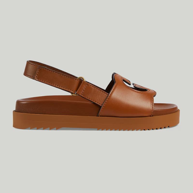 Giày Gucci Interlocking G Sandal Nữ Nâu