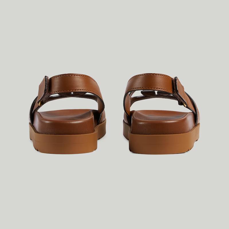 Giày Gucci Interlocking G Sandal Nữ Nâu