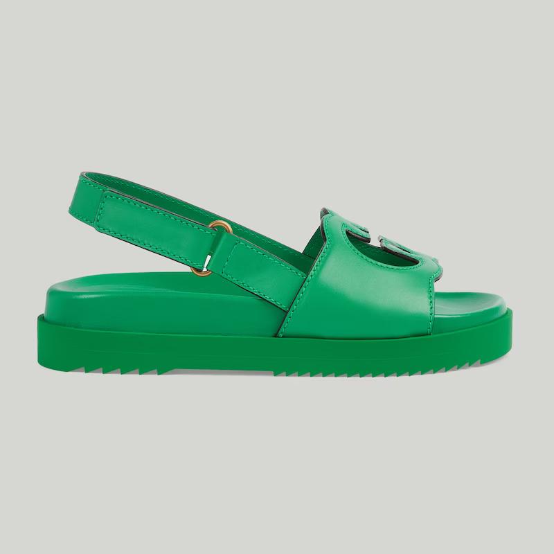 Giày Gucci Interlocking G Sandal Nữ Xanh