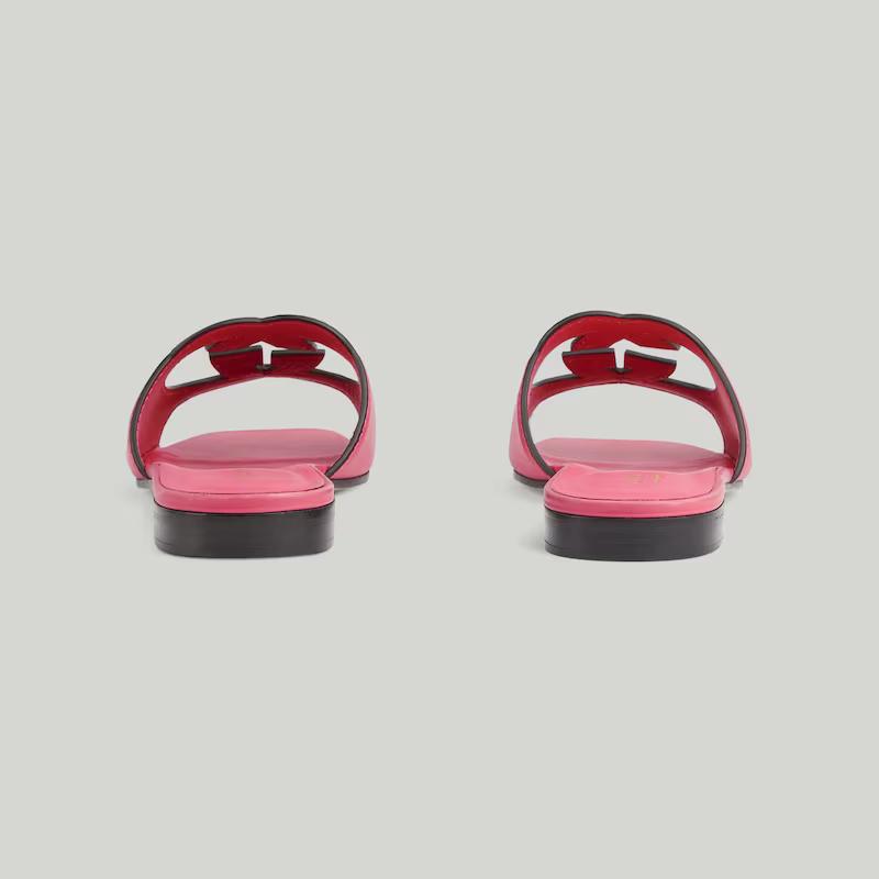 Giày Gucci Interlocking G Cut-Out Slide Sandal Nữ Hồng