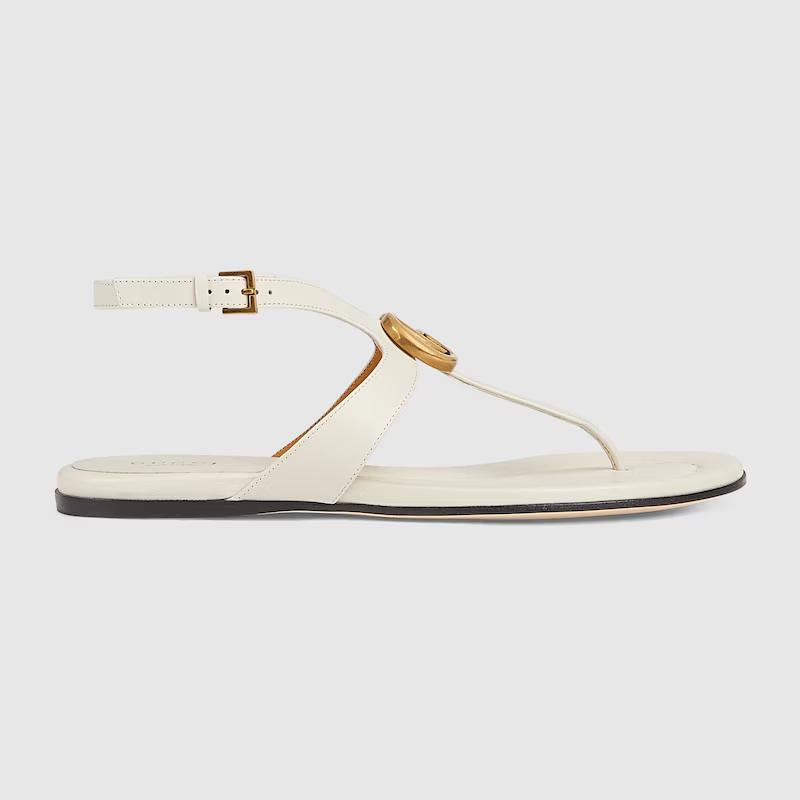 Giày Gucci Double G Thong Sandal Nữ Trắng