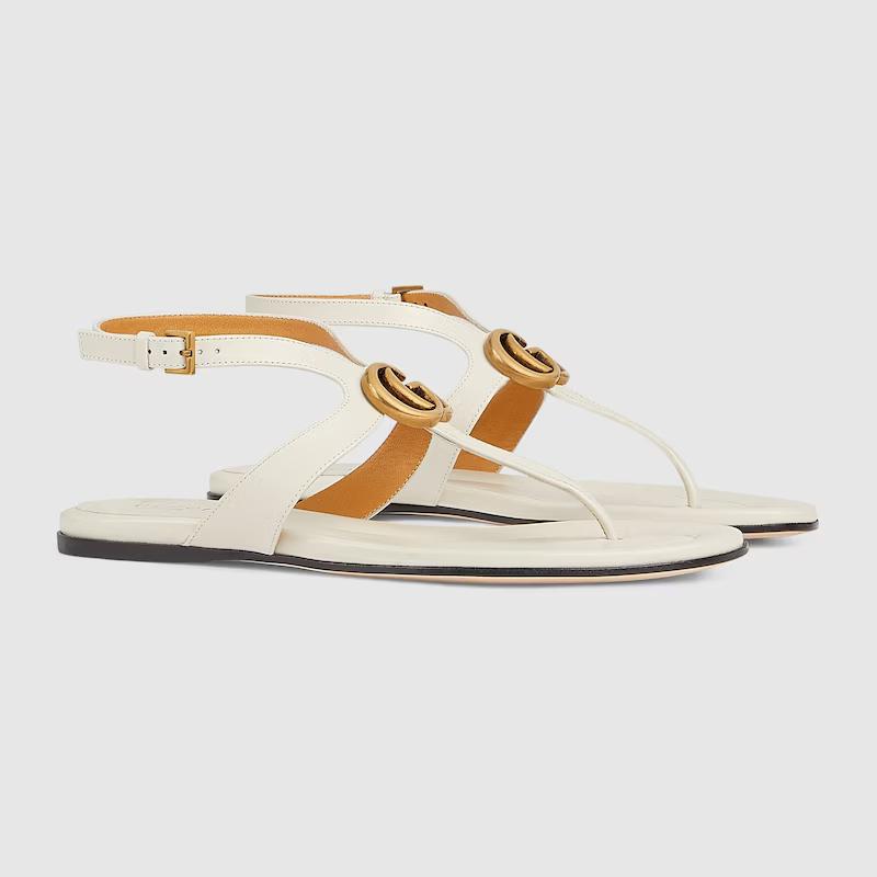 Giày Gucci Double G Thong Sandal Nữ Trắng