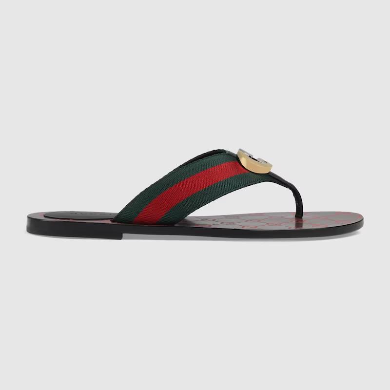 Giày Gucci Gg Thong Web Sandal Nữ Đen