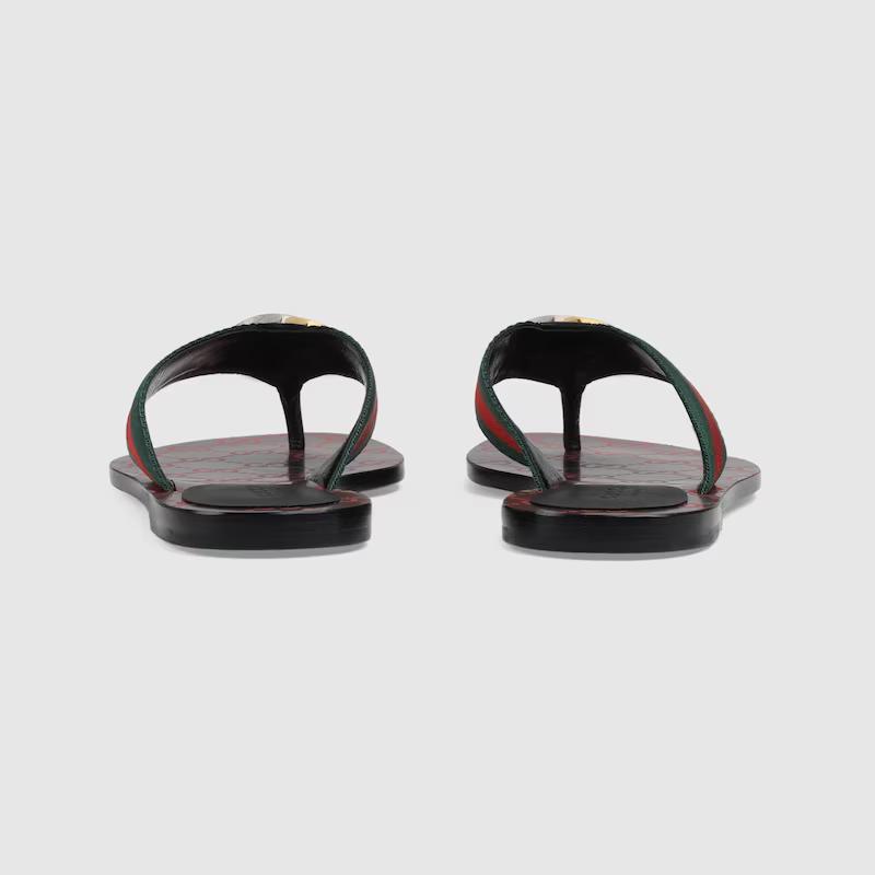 Giày Gucci Gg Thong Web Sandal Nữ Đen