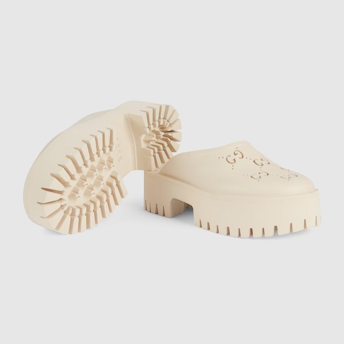 Giày Gucci Platform Perforated G Sandal Nữ Da