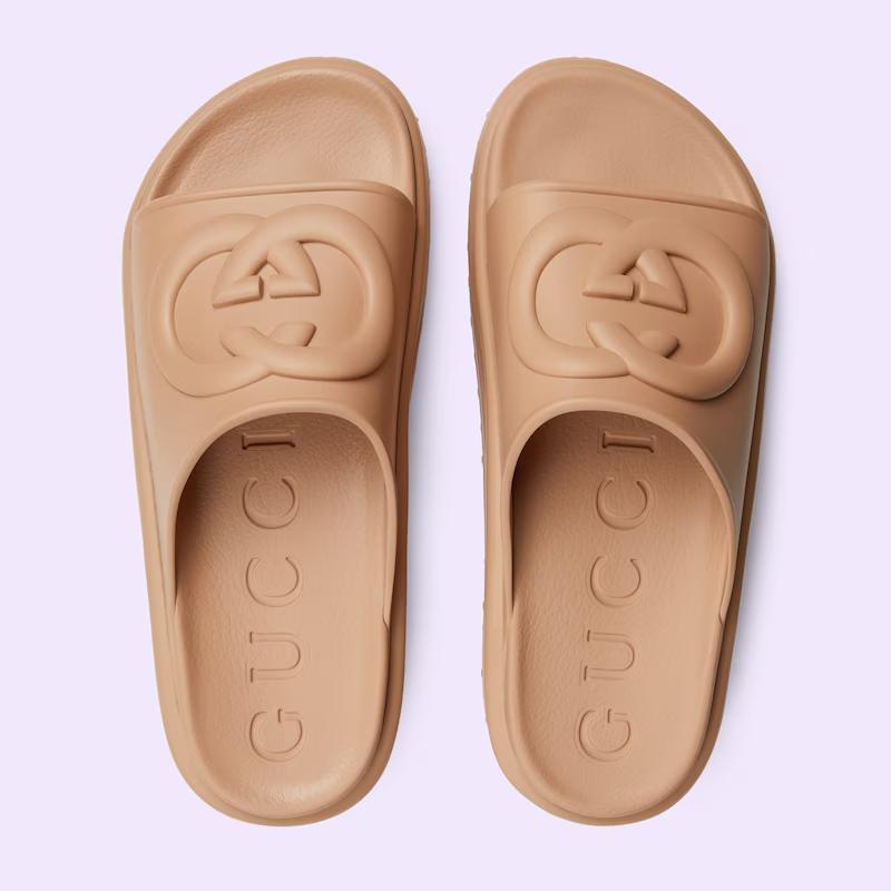 Giày Gucci Interlocking G Slide Sandal Nữ Nâu