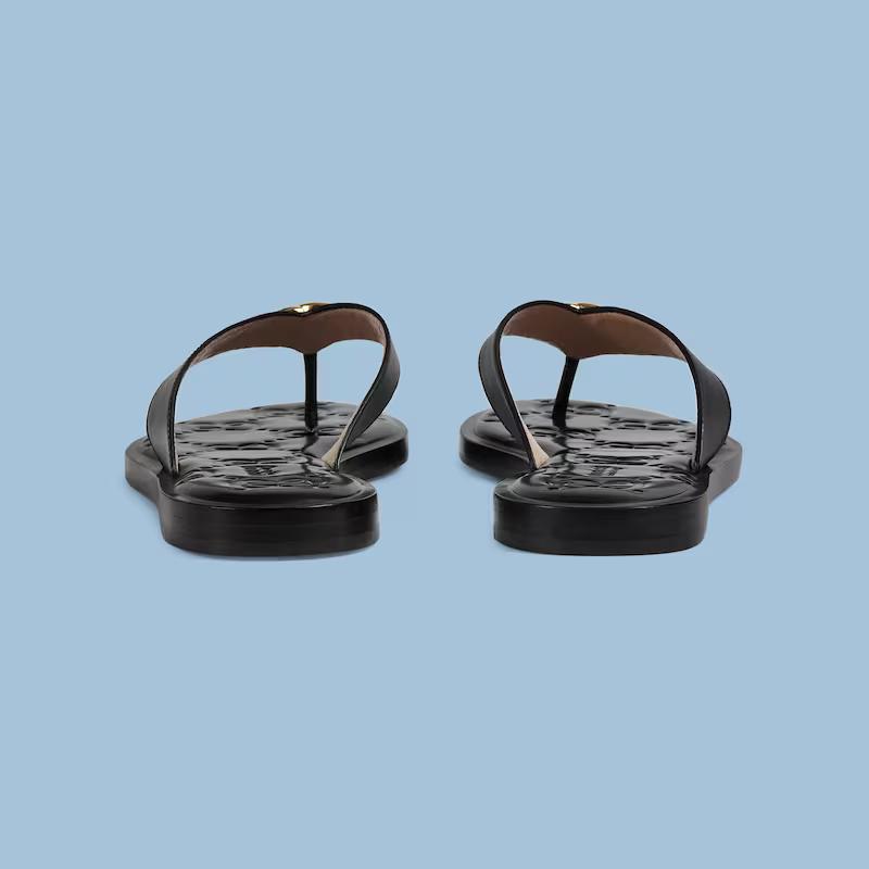 Giày Gucci Interlocking G Thong Sandal Nữ Đen