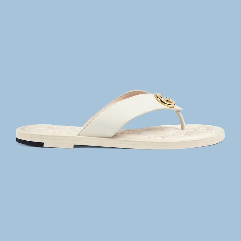 Giày Gucci Interlocking G Thong Sandal Nữ Trắng 