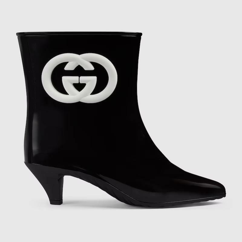 Giày Gucci Interlocking G Ankle Boot Nữ Đen