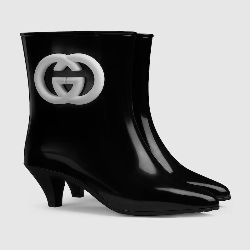 Giày Gucci Interlocking G Ankle Boot Nữ Đen