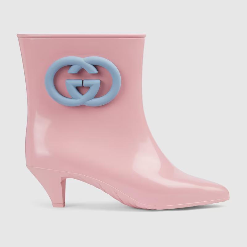 Giày Gucci Interlocking G Ankle Boot Nữ Hồng