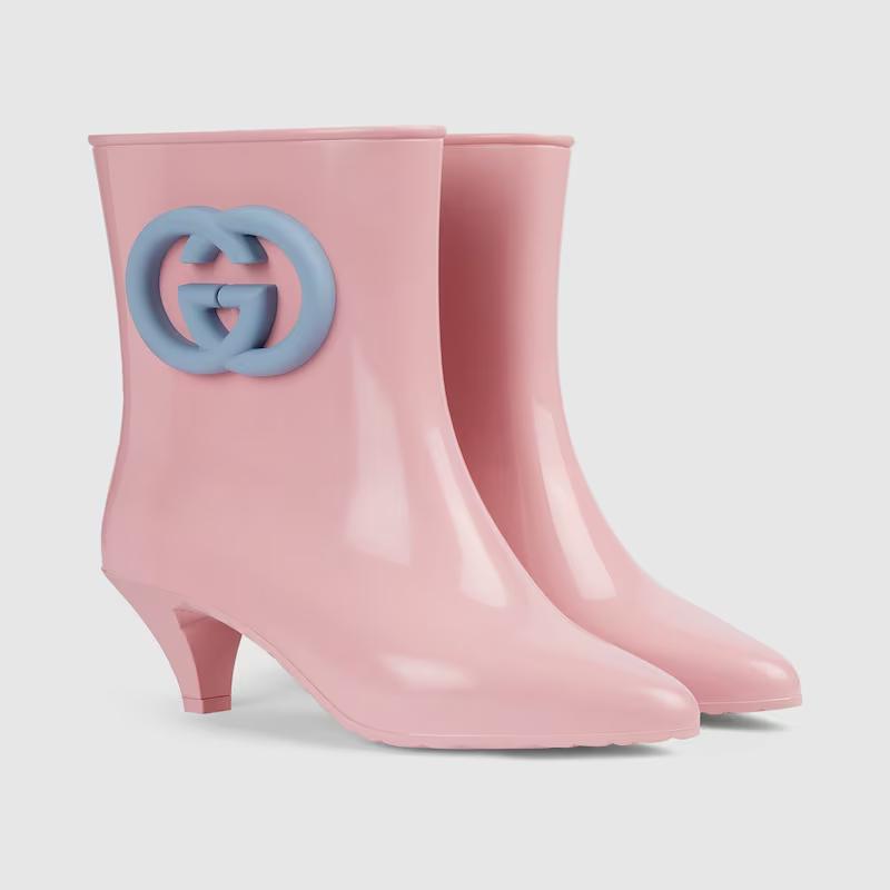 Giày Gucci Interlocking G Ankle Boot Nữ Hồng