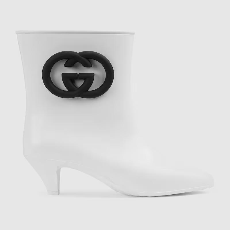 Giày Gucci Interlocking G Ankle Boot Nữ Trắng