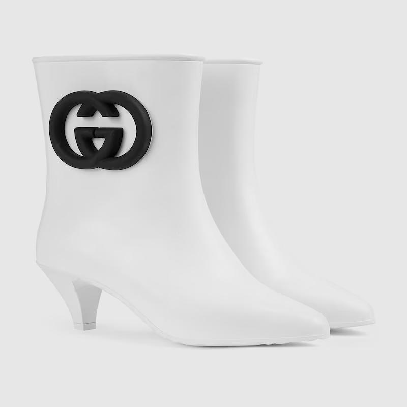 Giày Gucci Interlocking G Ankle Boot Nữ Trắng