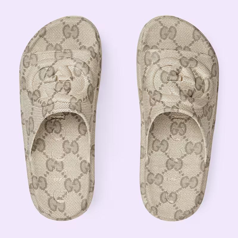 Giày Gucci Slide Sandal With Interlocking G Nữ Da