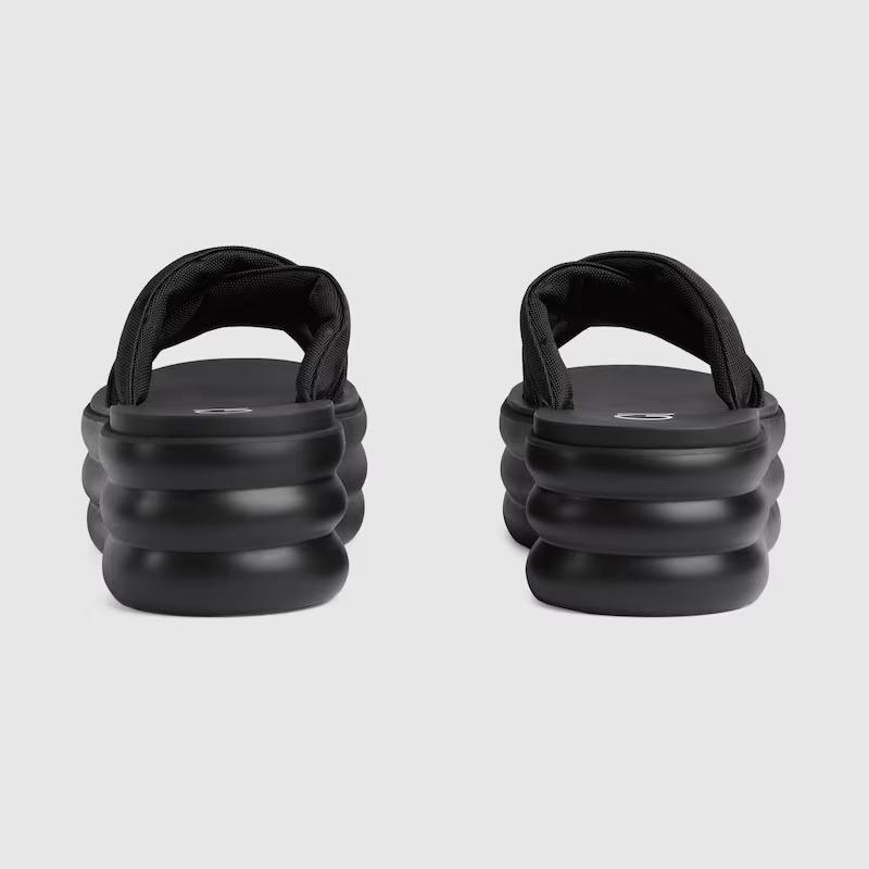 Giày Gucci Gg Platform Slide Sandal Nữ Đen