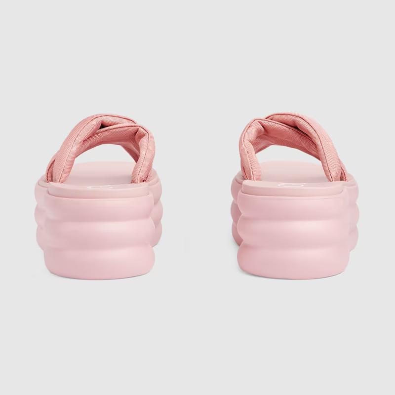 Giày Gucci Gg Platform Slide Sandal Nữ Hồng